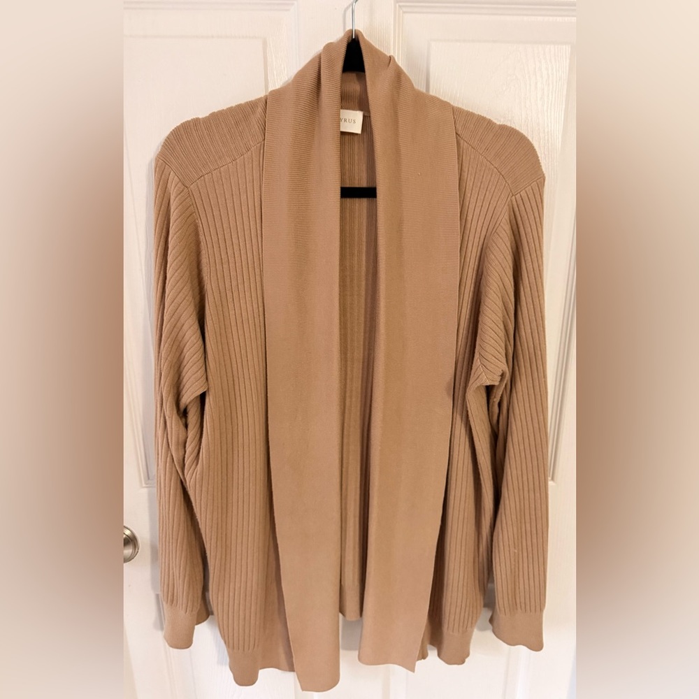 Cyrus Women's Tan Cowl Neck Sweater